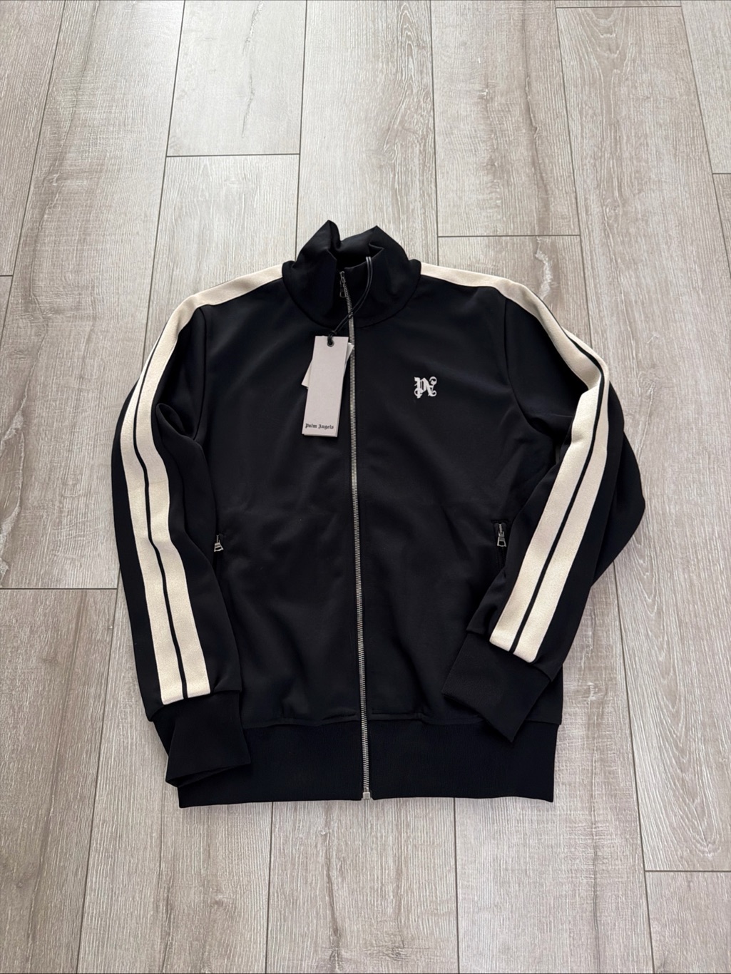 Palm Angels Black Monogram Full Zip Track Jacket Men M
